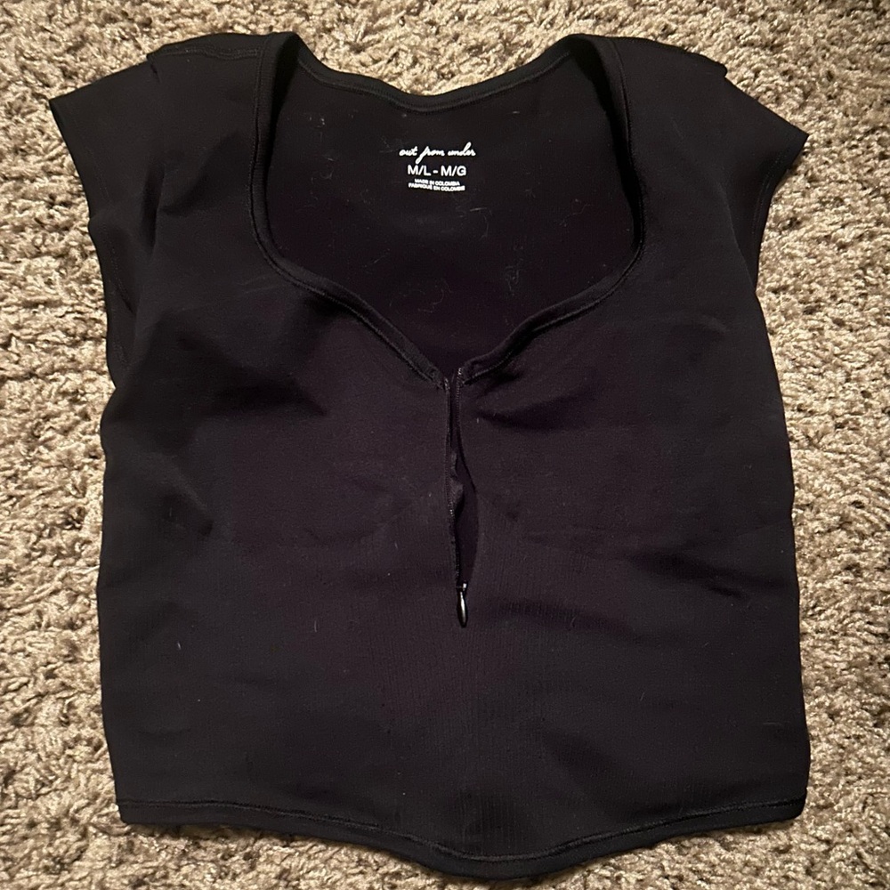 Out From Under Camilla Zip Cropped Baby Tee